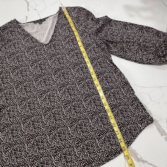 Adrianna Papell | Women's Brown Long Sleeve Flowy Blouse Size M Boho Fall Autumn - Picture 15 of 15